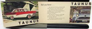 1960 German Ford Dealer Taunus Sales Brochure Folder 17M 12M English Text