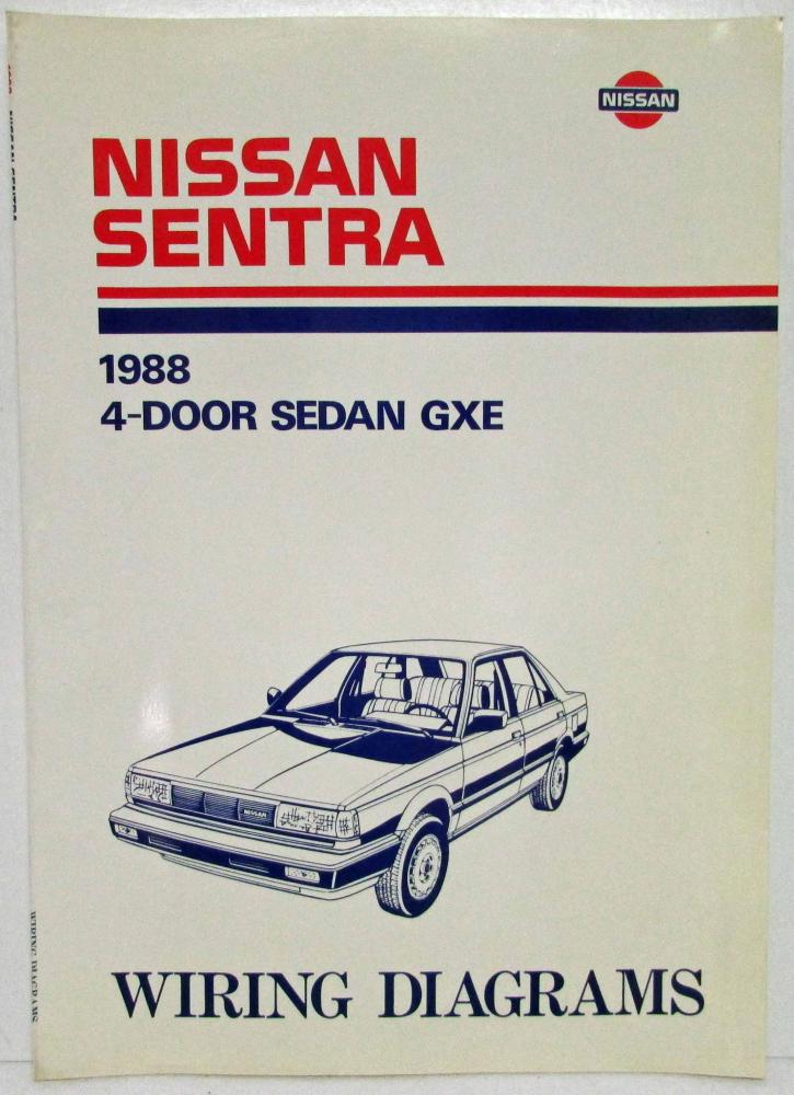 1988 Nissan Sentra 4-Door Sedan GXE Electrical Wiring Diagram Manual