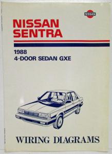 1988 Nissan Sentra 4-Door Sedan GXE Electrical Wiring Diagram Manual