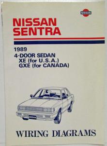1989 Nissan Sentra 4-Door Sedan XE-USA & GXE-CA Electrical Wiring Diagram Manual