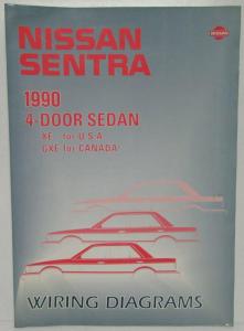 1990 Nissan Sentra 4-Door Sedan XE-USA & GXE-CA Electrical Wiring Diagram Manual