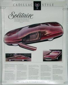 1989 Cadillac Solitaire Concept Car Dealer Poster Display Original