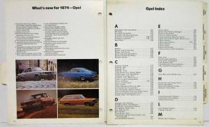 1974 Buick Opel Dealer Album Data Book Loose Leaf Pages