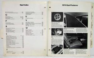 1974 Buick Opel Dealer Album Data Book Loose Leaf Pages