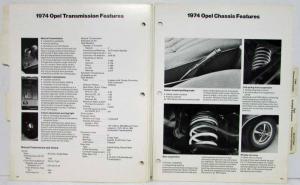 1974 Buick Opel Dealer Album Data Book Loose Leaf Pages