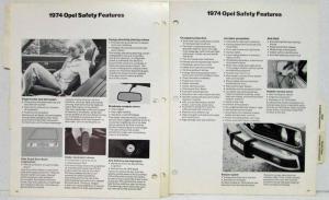 1974 Buick Opel Dealer Album Data Book Loose Leaf Pages