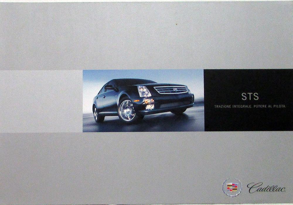 2006 2007 Cadillac STS Performance Data Card Italian Market Original
