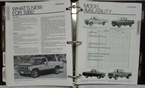 1982 Ford Light Truck Dealer Facts Organizer Book F-100 F-150 F-250 F-350 Bronco