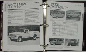 1982 Ford Light Truck Dealer Facts Organizer Book F-100 F-150 F-250 F-350 Bronco