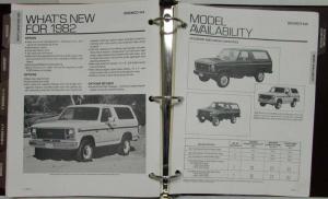 1982 Ford Light Truck Dealer Facts Organizer Book F-100 F-150 F-250 F-350 Bronco