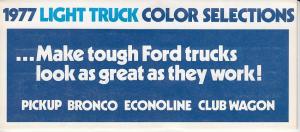 1977 Ford Light Truck Exterior Colors Paint Chips Folder Pickup Bronco Econoline