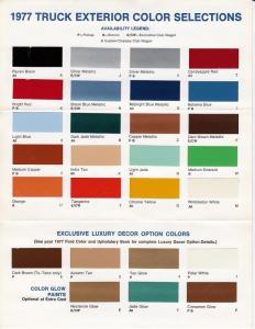 1977 Ford Light Truck Exterior Colors Paint Chips Folder Pickup Bronco Econoline