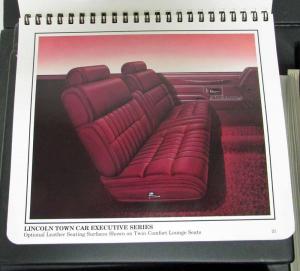 1994 Lincoln Color & Upholstery Selections Dealer Album Town Car Continental