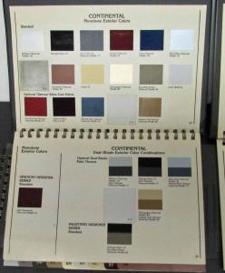 1985 Lincoln Color & Upholstery Selections Dealer Album TownCar Continental Mark