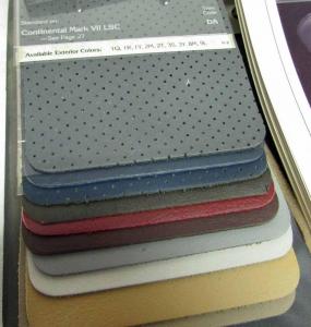 1985 Lincoln Color & Upholstery Selections Dealer Album TownCar Continental Mark
