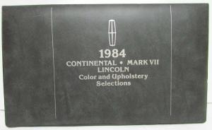 1984 Lincoln Color & Upholstery Selection Dealer Album Town Car Continental Mark
