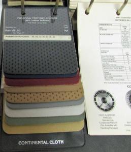 1984 Lincoln Color & Upholstery Selection Dealer Album Town Car Continental Mark