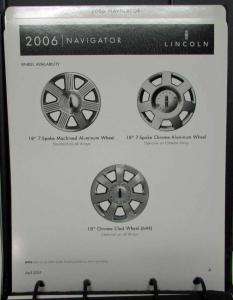 2006 Lincoln Color & Upholstery Selections Dealer Album LS Navigator Mark LT