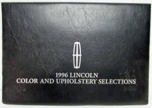 1996 Lincoln Color & Upholstery Selection Dealer Album Continental Mark Town Car