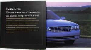 2001 Cadillac Seville STS German Europe Market Sales Brochure Original Oversized