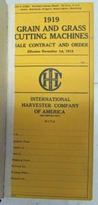 1919 International Harvester Order Book with Update Letters