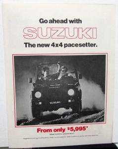 1986 Suzuki 4X4 Dealer Sales Brochure SJ 410 LC VXL SJ410QXLC