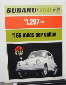 1969 Subaru 360 Micro Car Dealer Sales Data Sheet Brochure Specifications