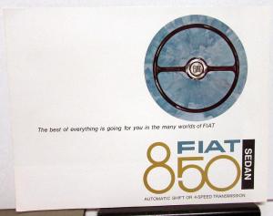 1967 Fiat Dealer Sales Brochure Folder 850 Sedan Features Specifications