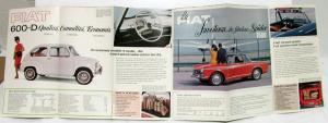 1966 Fiat Dealer Sales Brochure Folder 600 D Spider 1500 1100 R 850 Wagon