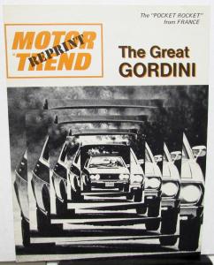 1975 Renault 17 Gordini Dealer Sales Brochure Original Motor Trend Test Reprint