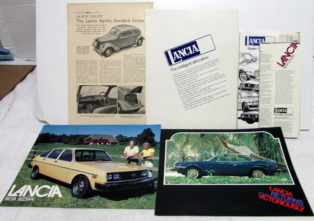 Lancia Literature Collection 1937 Aprilia Saloon Article 1977 Data Sheets & More
