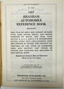 1957 Branham Automobile Reference Book - May Supplement