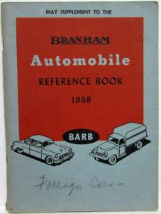 1958 Branham Automobile Reference Book - May Supplement