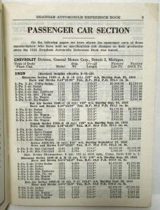 1959 Branham Automobile Reference Book - September Supplement