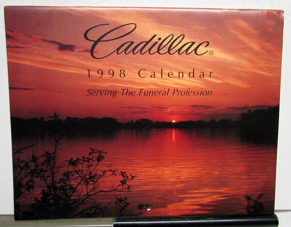 1998 Cadillac Calendar Features Funeral Profession Vehicles Original