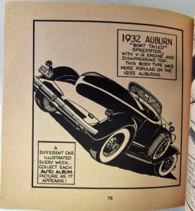 1971 Tad Burness Auto Album 5th Printing Locomobile Overland Studebaker Auburn