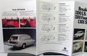 1972 Chrysler Of France Simca French Text Dealer Sales Brochure 1100 1301