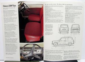 1972-73 Chrysler Of United Kingdom Foreign Dealer Simca 1100 Van Sales Brochure