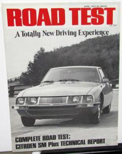 1972 Citroen SM Dealer Sales Brochure Road Test Magazine Article Factory Reprint
