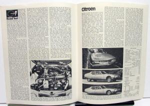 1972 Citroen SM Dealer Sales Brochure Motor Trend Article Reprint