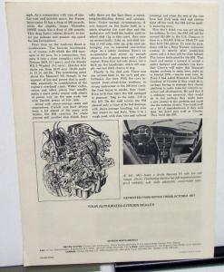 1972 Citroen SM Dealer Sales Brochure Motor Trend Article Reprint