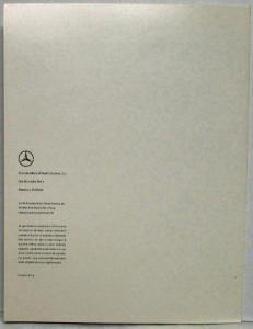 1994 Mercedes-Benz Dealer Color Selector Sales Brochure Paint Chips & Upholstery