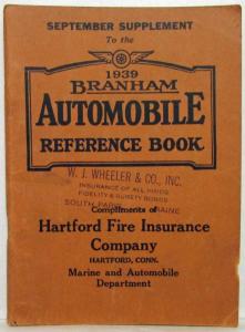 1939 Branham Automobile Reference Book - Sept Sup Travel Trailer Ford Mack