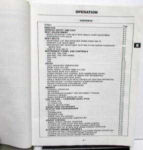 1988-1989 International IH 1000-9700 Series HD Truck Owners Operators Manual