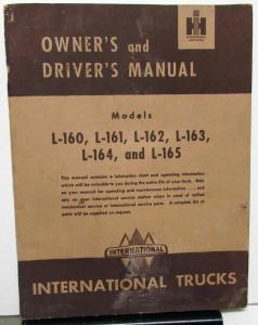 1950 International Truck Owners Operators Manual L160 L161 L162 L163 L164 L165