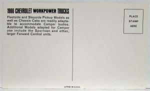 1966 Chevrolet WorkPower Trucks Chassis Cab Camper & Suburban Carryall Postcard