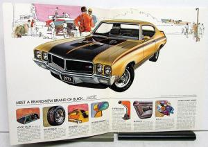 1970 Buick GSX Stage 1 Saturn Yellow Apollo White Dealer Sales Brochure