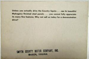1955-1956 Ford Country Squire Station Wagon Comparison Ad Postcard Mailer