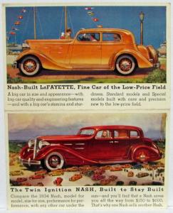 1934 Nash and LaFayette Promo Postcard Mailer