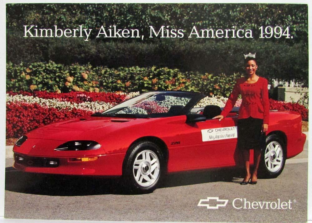 1994 Chevrolet Camaro Convertible with Miss America Kimberly Aiken Postcard
